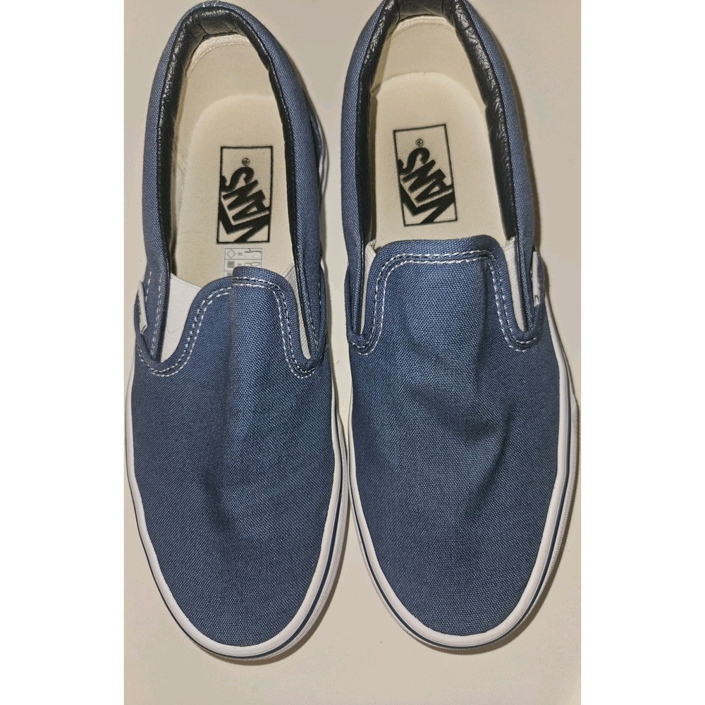 Vans Off the Wall Classic Slip On Skateboard Shoes Mens 6 Womens sz 7.5 Blue - Picture 3 of 7